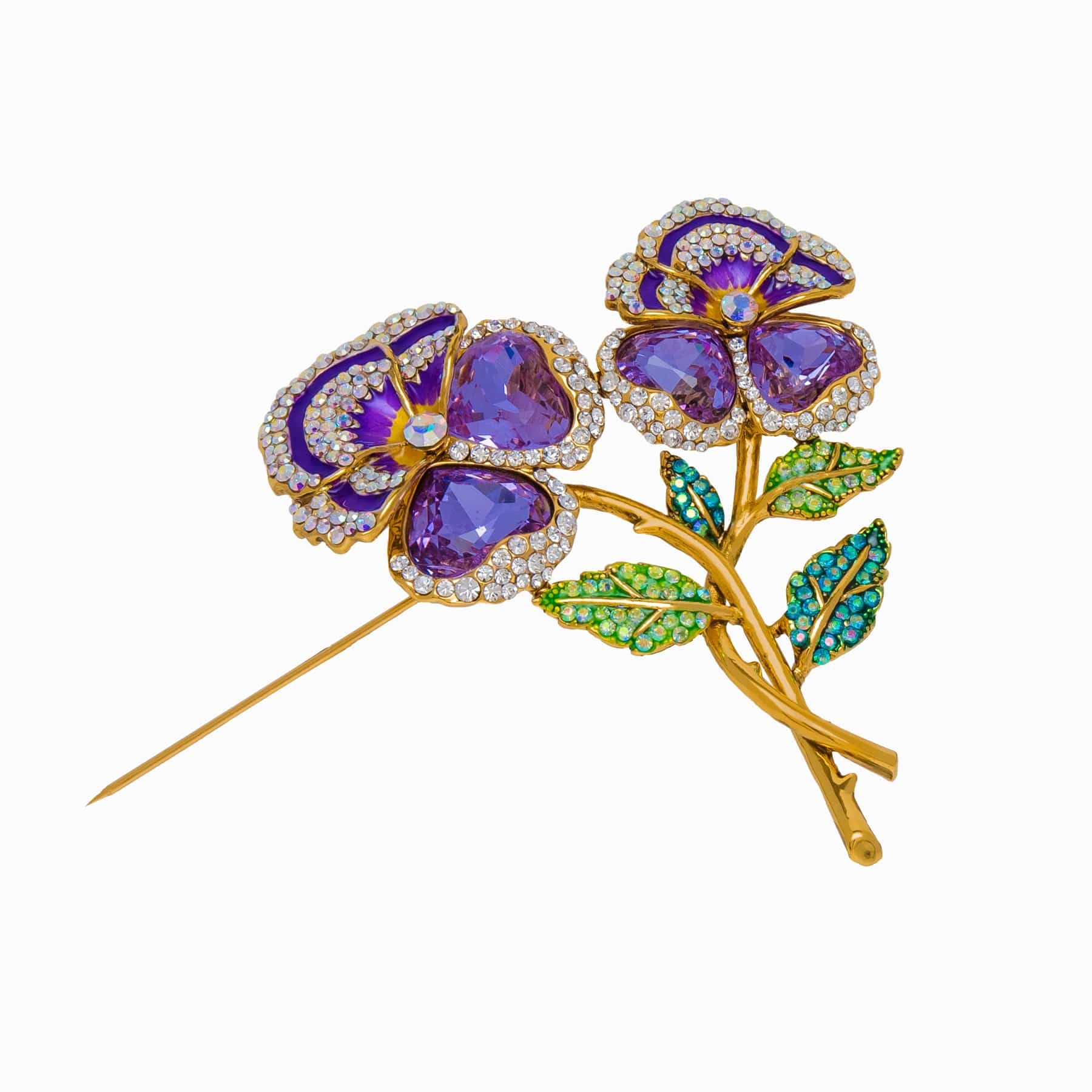 Twin Pansy Brooch - Image 3