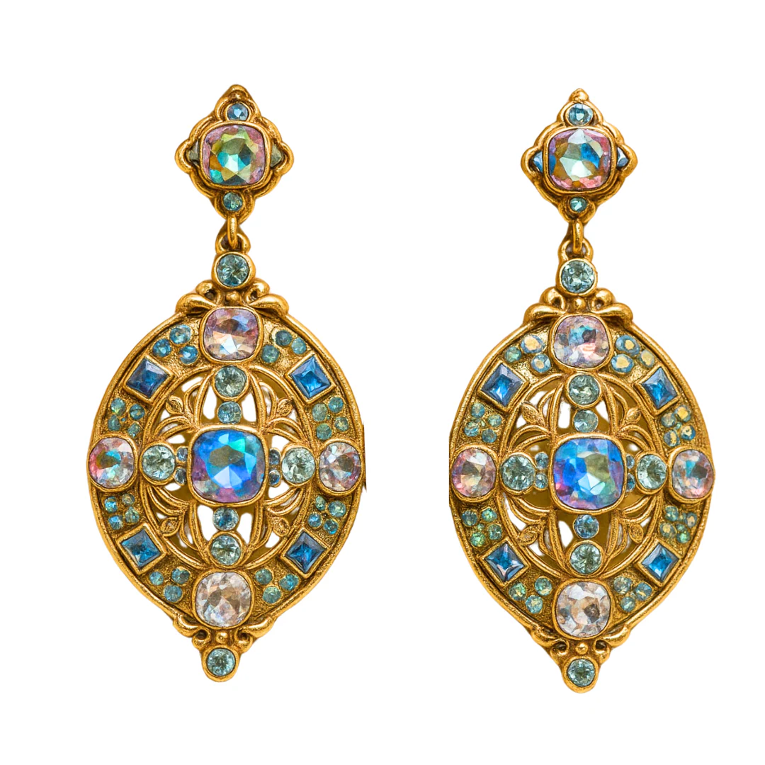 Crystal Oval Drop Earrings - Image 3